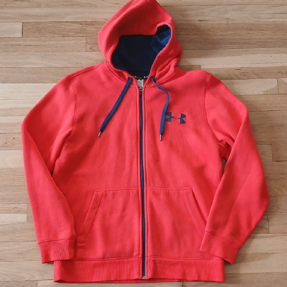 Under Armour Vibrant Red Hoodie with Navy Details